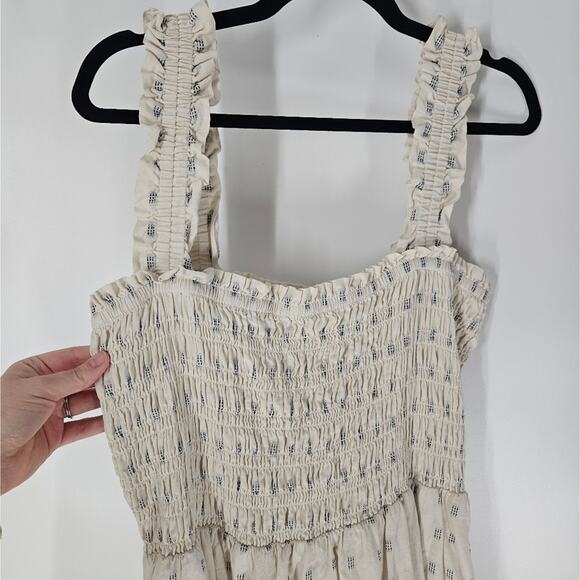 Madewell Ikat Swiss Dot Textured Lucie Smocked Tank Mini Dress XL - Picture 3 of 11